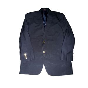 Savile Row 2 Button Blazer Men's Size 50R Navy Blue Pockets 100% Wool Jacket
